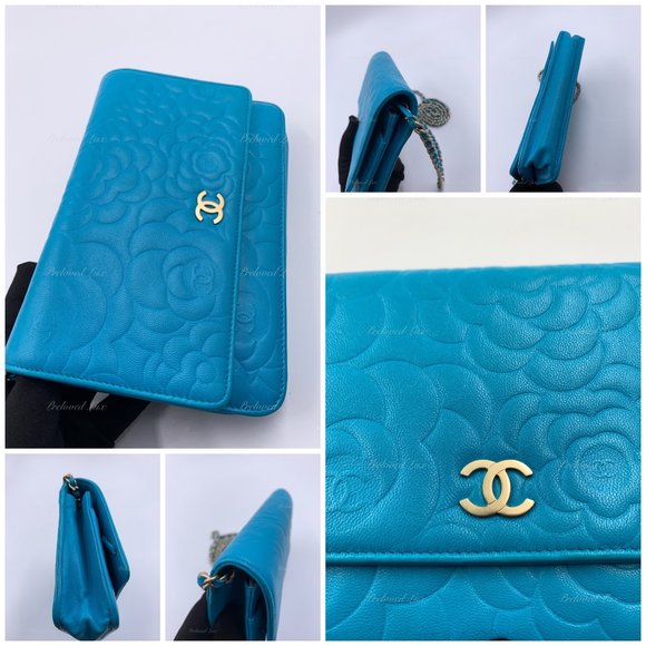 Authentic CHANEL Lambskin Camelia Wallet-on-the-chain WOC Crossbody Flap Bag - Picture 11 of 17